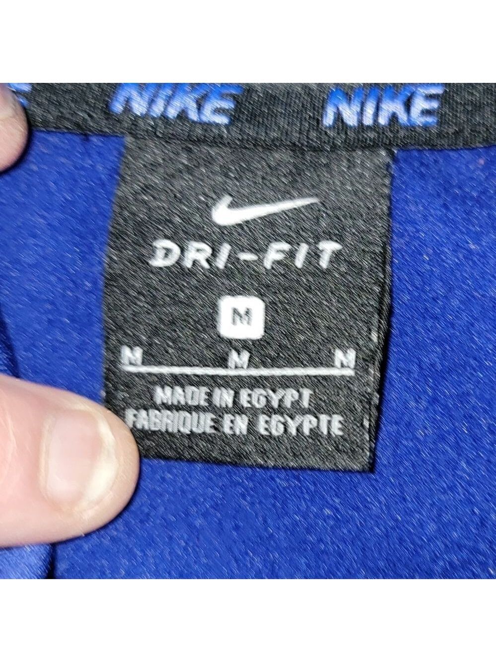 Nike Mens Half Zip Sweatshirt Blue Dri FIT #LS8 - Picture 2 of 6